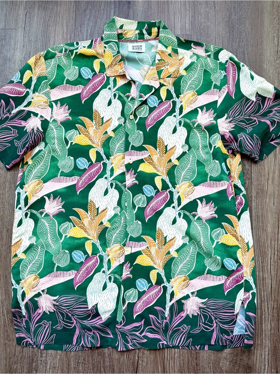 Scotch & Soda Other - Scotch & Soda Floral Camp Shirt Green Jungle Print Medium